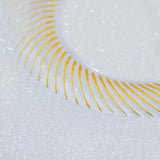 10 Pack | 7inch Clear / Gold Swirl Rim Disposable Salad Plates