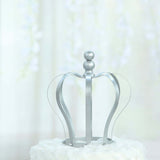 9inch Matte Silver Metal Royal Crown Cake Topper, Wedding Cake Decor