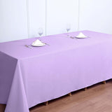 90inch x 132inch Lavender Lilac Polyester Rectangular Tablecloth