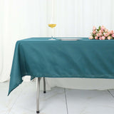 60"x102" Peacock Teal Polyester Rectangular Tablecloth