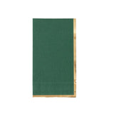 50 Pack Hunter Emerald Green Soft 2 Ply Disposable Party Napkins with Gold#whtbkgd