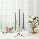 3 Pack | 11inch Dusty Blue Unscented Flickering Flameless LED Taper Candles