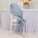 5 Pack Dusty Blue Lamour Satin Chair Sashes, Chair Bows - 6x106inch