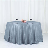 132inch Dusty Blue Accordion Crinkle Taffeta Seamless Round Tablecloth