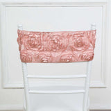 5 Pack | Dusty Rose Satin Rosette Spandex Stretch Chair Sashes | 6x14inch