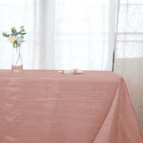 90x156Inch Dusty Rose Accordion Crinkle Taffeta Rectangular Tablecloth