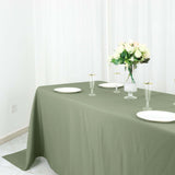 90x132inch Eucalyptus Sage Green Polyester Rectangular Tablecloth