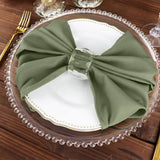 5 Pack | Eucalyptus Sage Green Polyester Cloth Napkins, Reusable Dinner Napkins