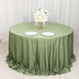 132inch Dusty Sage Green Premium Scuba Round Tablecloth, Scuba Polyester Tableclo