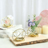 3 Pack | 3inch Gold Metal Geometric Flower Bud Vase Votive Candle Holder Set