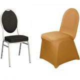 Gold Spandex Stretch Fitted Banquet Slip On Chair Cover - 160 GSM