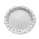 9inch Geometric Metallic Silver Foil Dinner Paper Plates, Disposable Party Plates - 400 GSM