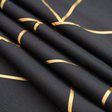 120inch Black Round Polyester Tablecloth With Gold Foil Geometric Pattern