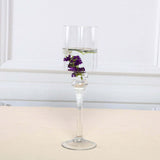 Set of 3 | Clear Long Stem Cylinder Glass Vase Candle Holders