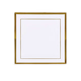 10 Pack - 10inch Gold Trim White Square Plastic Disposable Dinner Plates