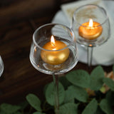 Set of 3 | Long-Stem Clear Glass Tealight Disc Candle Holders