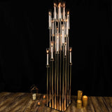 58inches Gold 16 Arm Cluster Taper Candle Holder With Clear Glass Shades Large Candle Arrangement