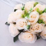 2 Pack Cream Silk Rose Flower Balls For Centerpieces, Artificial Kissing Balls