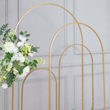 Set of 4 | Gold Metal Wedding Arch Chiara Backdrop Stand Floral Display Frame With Round Top
