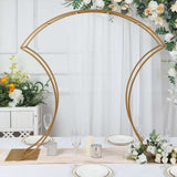 38inch Gold Metal Floral Arch Frame Table Display Stand With Curvy Design, Large Table Centerpiece