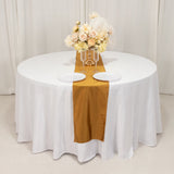 Shimmer Gold Premium Scuba Polyester Table Runner, Wrinkle Free Table Linen - 12x108inch