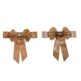 5 Pack | Gold | Reversible Chair Sashes with Buckle | Double Sided Pre-tied Bow Tie Chair Bands | Satin & Faux Leather