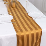 12x108inch Gold Satin Stripe Table Runner, Elegant Tablecloth Runner