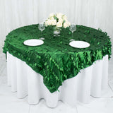 72inch x 72inch Green 3D Leaf Petal Taffeta Fabric Table Overlay