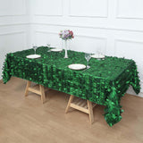 60"x102" Green Leaf Petal Taffeta Rectangle Tablecloth