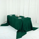 90x156Inch Hunter Emerald Green Accordion Crinkle Taffeta Rectangular Tablecloth