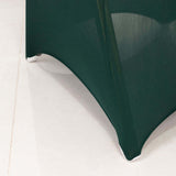 Hunter Emerald Green Spandex Banquet Chair Cover with Silver Rhinestone Buckled Sash Band, Stretched