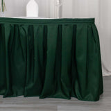 21ft Hunter Emerald Green Pleated Polyester Table Skirt, Banquet Folding Table Skirt