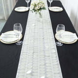 12x108inch Ivory 3D Leaf Petal Taffeta Fabric Table Runner