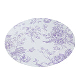 10 Pack 13inch Disposable Placemats in French Toile Floral Pattern, Matte Lavender and White