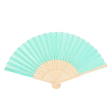 5 Pack Mint Asian Silk Folding Fans Party Favors, Oriental Folding Fan Favors#whtbkgd