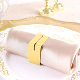 Gold Metal Square Napkin Rings with Place Card Holder, Modern Design Multipurpose Napkins Rings