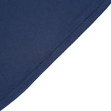 Navy Blue Round Heavy Duty Spandex Cocktail Table Cover With Natural Wavy Drapes