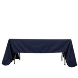  Navy Blue Seamless Premium Polyester Rectangular Tablecloth