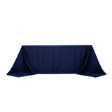 90x132inch navy blue Seamless Lamour Satin Rectangle Tablecloth for 6 Foot Table