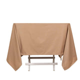 70" Nude Premium Scuba Wrinkle Free Square Tablecloth, Scuba Polyester Tablecloth