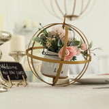 12inch Gold Wrought Iron Open Frame Centerpiece Ball, Candle Holder Floral Display Hanging Sphere