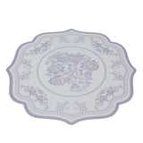 10 Pack White Lavender Cardboard Paper Table Mats with French Toile Pattern, 13inch Lilac Round