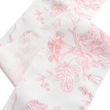 6x108inch White Pink French Toile Polyester Chair Sashes, Elegant Chair Ties for Weddings