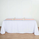 9ft Blush / Rose Gold With Gold Foil Geometric Pattern Table Runner