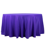 120inch Purple 200 GSM Seamless Premium Polyester Round Tablecloth