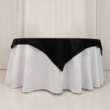 Black Seamless Lamour Satin Square Table Overlay- 54inch