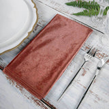 5 Pack Terracotta (Rust) Premium Sheen Finish Velvet Cloth Dinner Napkins