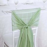 5 Pack | 22inch x 78inch Green DIY Premium Designer Chiffon Chair Sashes