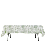 Polyester 60x102inch Rectangle Tablecloth White - Dusty Sage Green French Toile Pattern