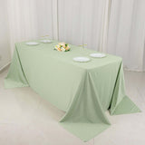 Sage Green Premium Scuba Wrinkle Free Rectangular Tablecloth, Seamless Scuba Polyester Tablecloth